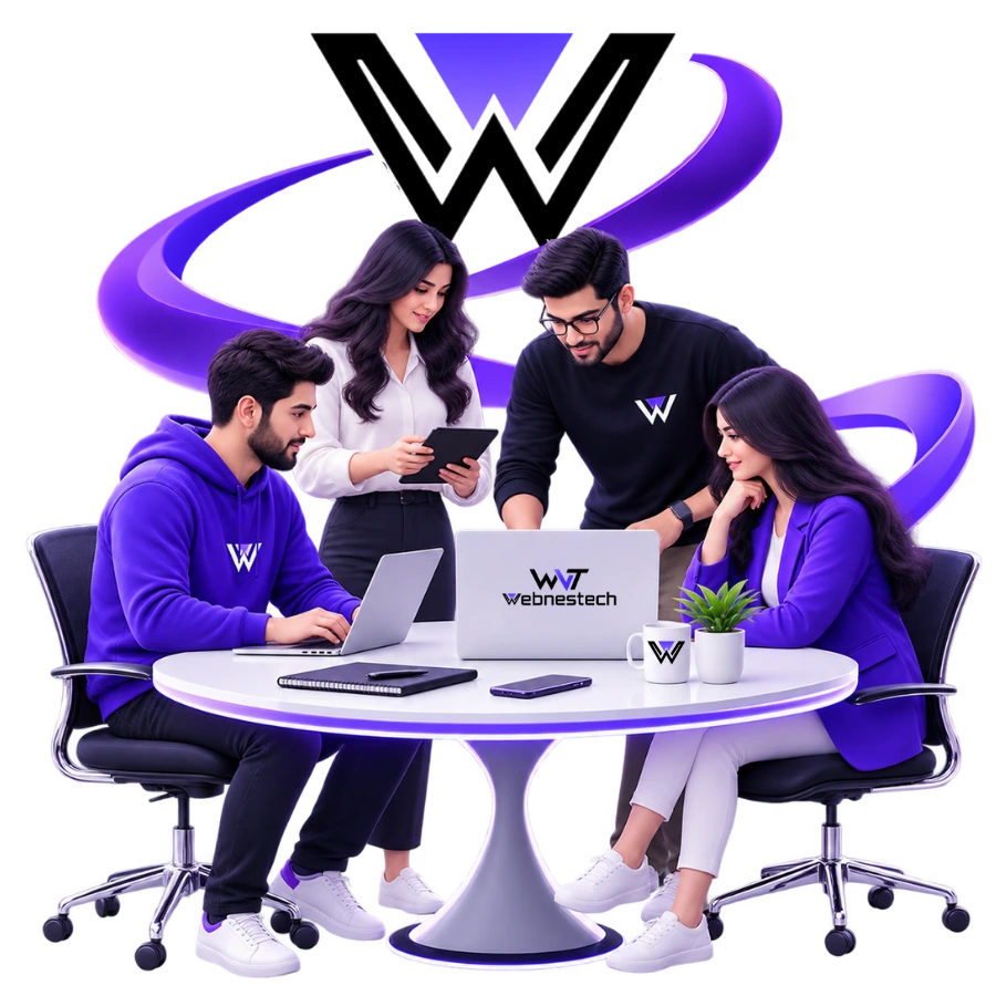 The Webnestech team collaborating on a digital project