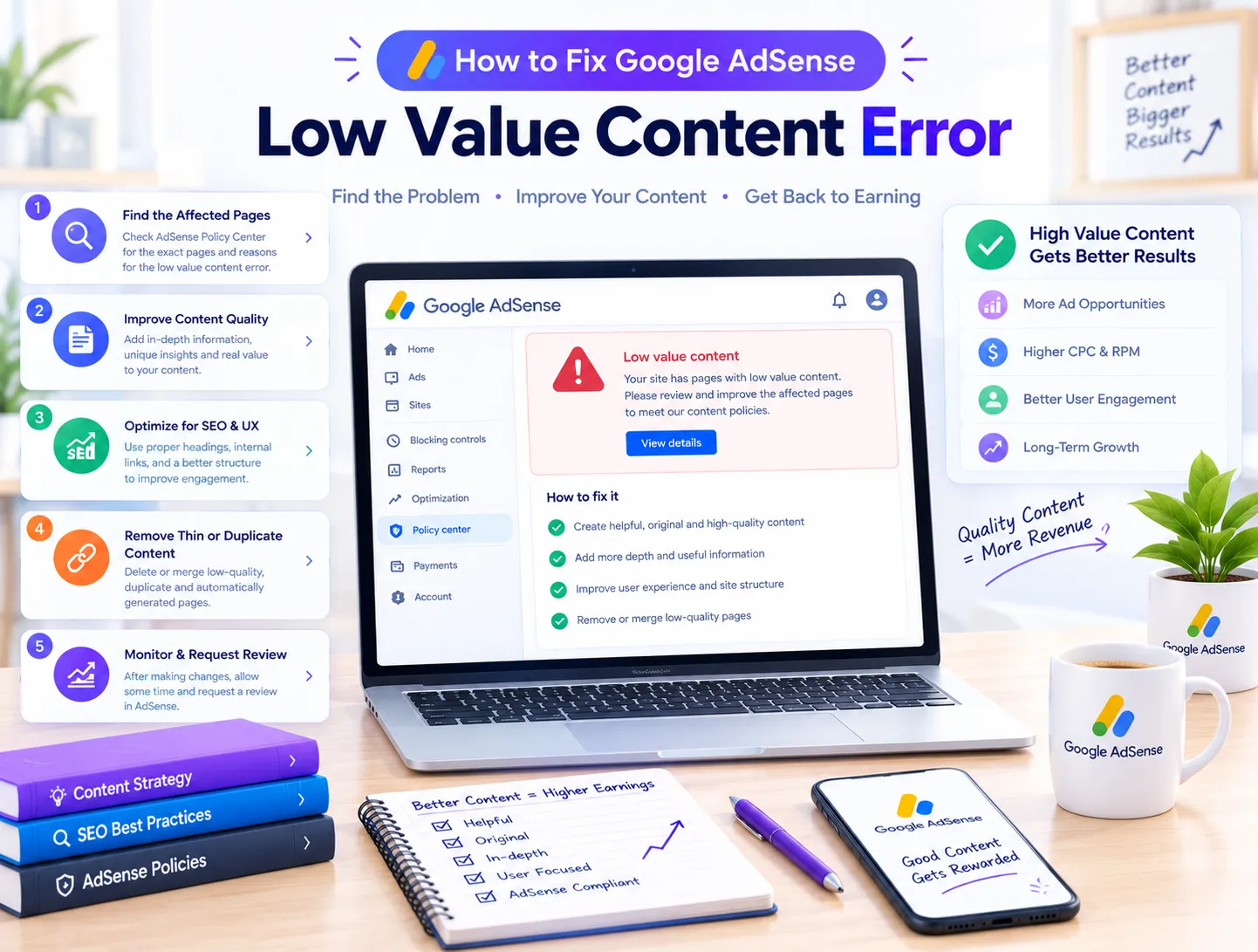 How to Fix Google AdSense Low Value Content: Approval Guide