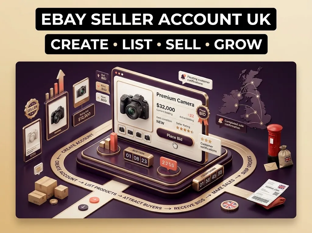eBay seller account UK setup and marketplace selling