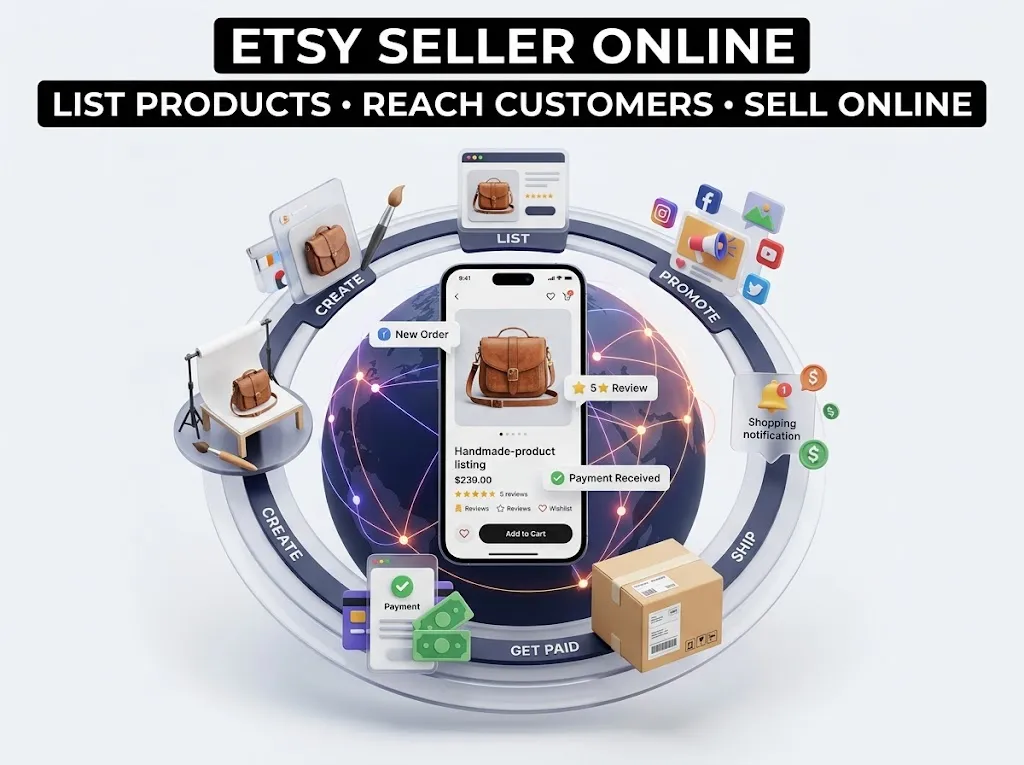Etsy Seller online store setup and product management