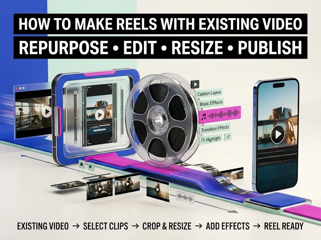 How to make Reels with existing video footage inside Instagram app