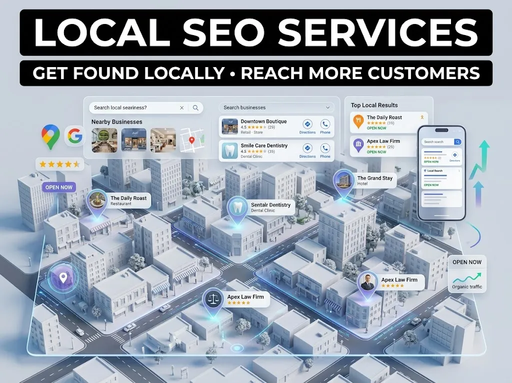 Local SEO services for businesses and improved local visibility