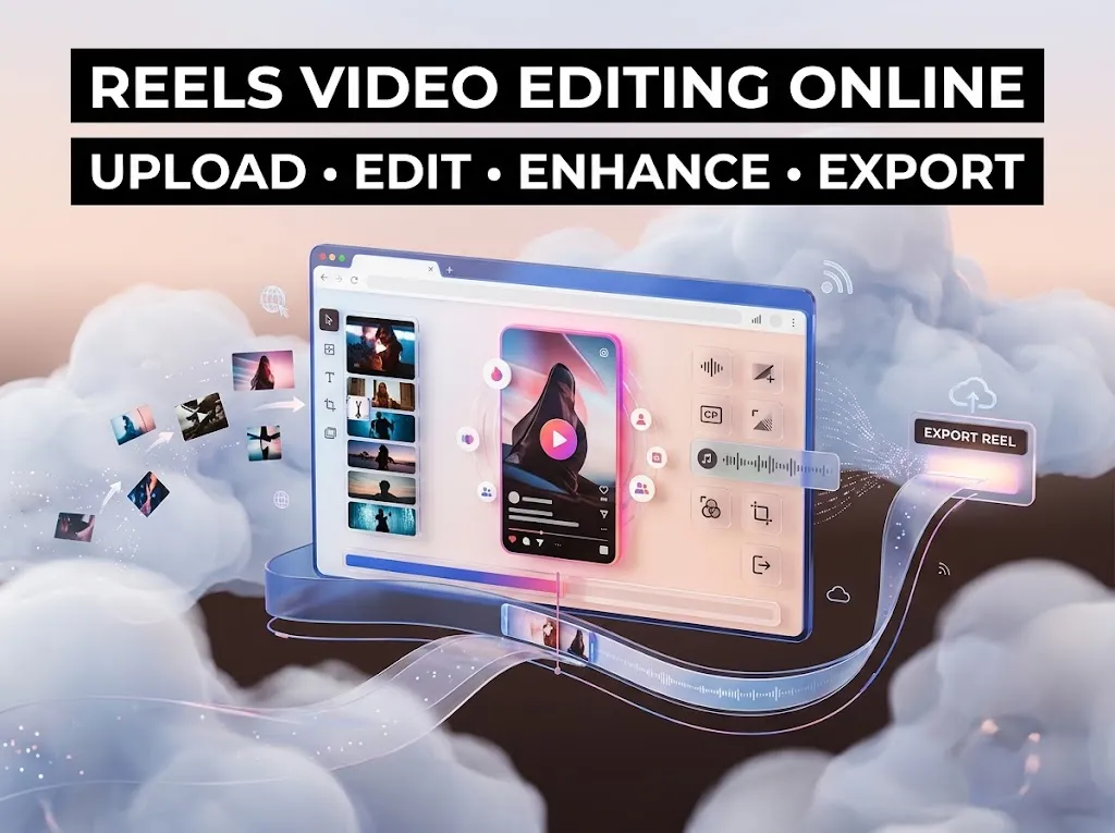 Reels video editing online tools including CapCut, Canva, Veed, and InVideo