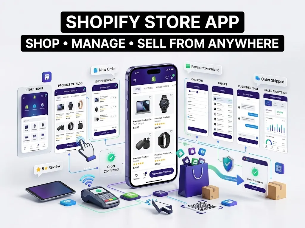 Shopify store app integration and ecommerce management
